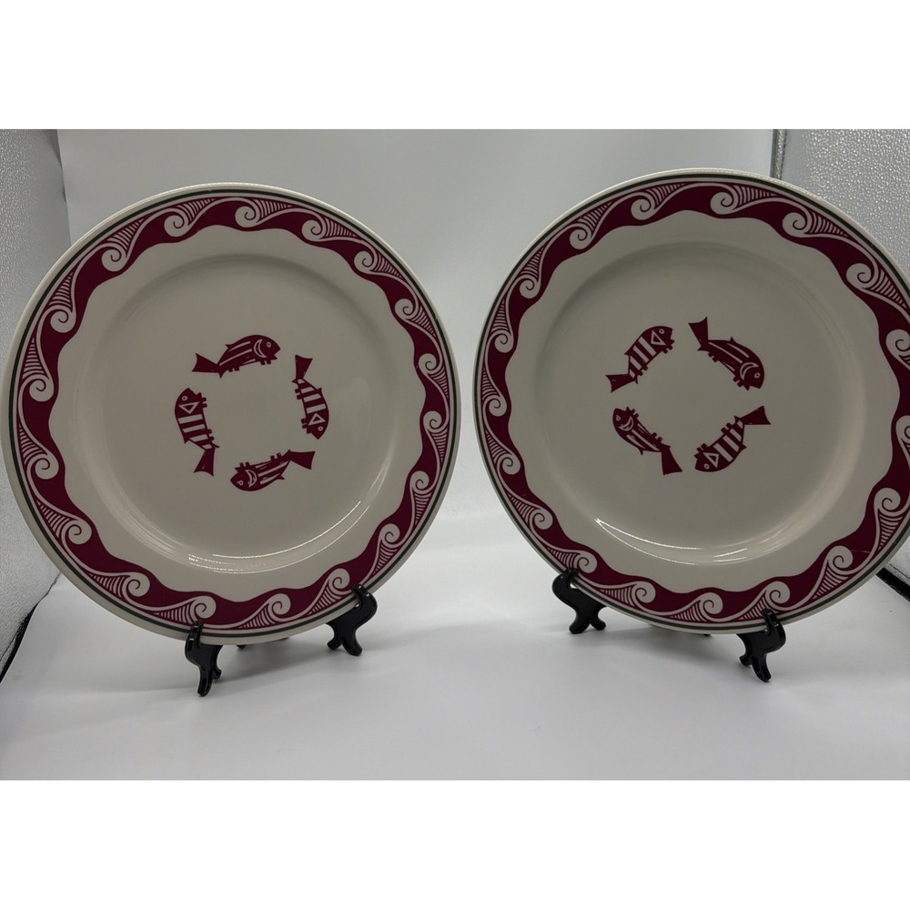 Pipestone Ancient Mimbreno Indian Santa Fe Dining Car Chop Plate Set Of 2